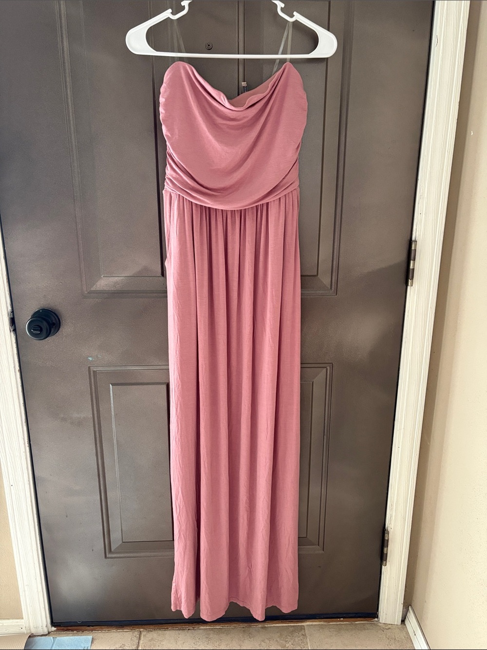 NWT Beautiful Active USA Strapless Maxi Dress in Dusty Rose